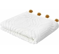 Полотенце для рук Tkano белое, с кисточками цвета карри, коллекция Essential, 50x90 см TK23-HT0004