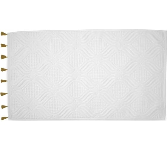 Полотенце для рук Tkano белое, с кисточками цвета карри, коллекция Essential, 50x90 см TK23-HT0004