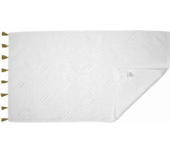Полотенце для рук Tkano белое, с кисточками цвета карри, коллекция Essential, 50x90 см TK23-HT0004