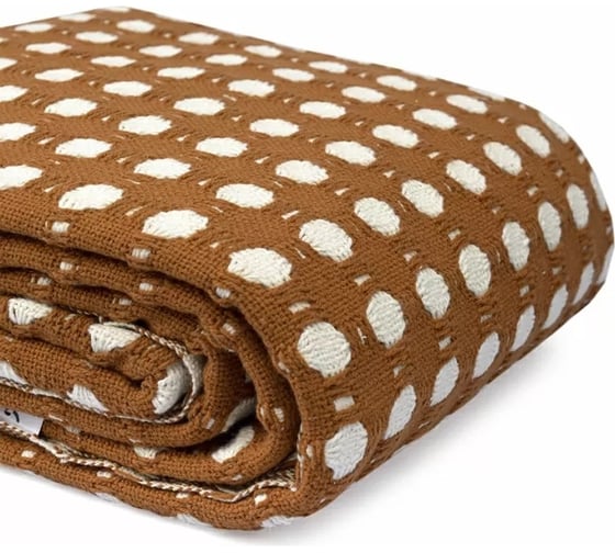 Покрывало Tkano Polka dots из хлопка, карамельного цвета, коллекция Essential, 180x250 см TK23-BS0010