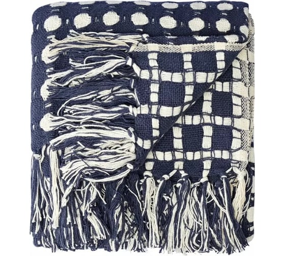 Покрывало Tkano Polka dots из хлопка, темно-синего цвета, коллекция Essential, 230x250 см TK23-BS0011