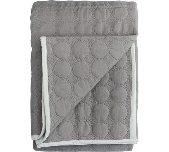 Покрывало Tkano Solid dots стеганое, серого цвета, коллекция Essential, 230x250 см TK23-BS0015