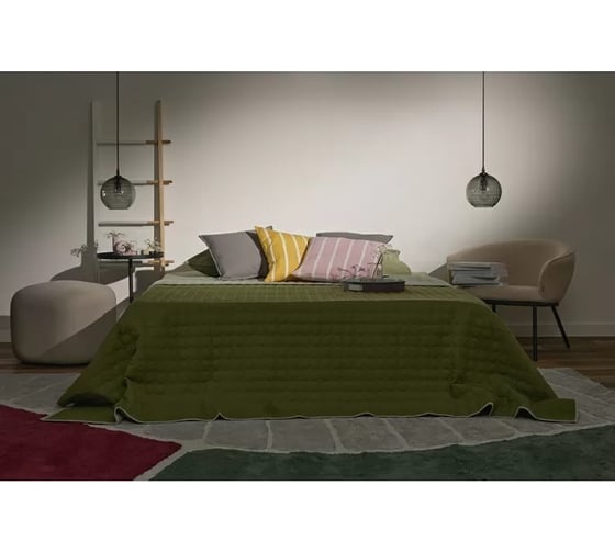 Покрывало Tkano Solid dots стеганое, оливкового цвета, коллекция Essential, 230x250 см TK23-BS0016