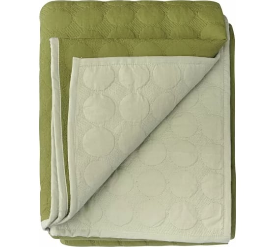 Покрывало Tkano Solid dots стеганое, оливкового цвета, коллекция Essential, 230x250 см TK23-BS0016