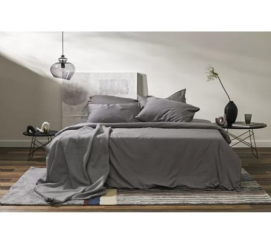 Плед Tkano из шерсти мериноса, серого цвета, коллекция Essential, 130x180 см TK23-TH0002
