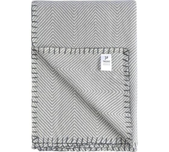 Плед Tkano из шерсти мериноса, серого цвета, коллекция Essential, 130x180 см TK23-TH0002