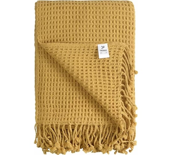 Плед Tkano из шерсти, цвета охры, коллекция Essential, 130x180 см TK23-TH0005