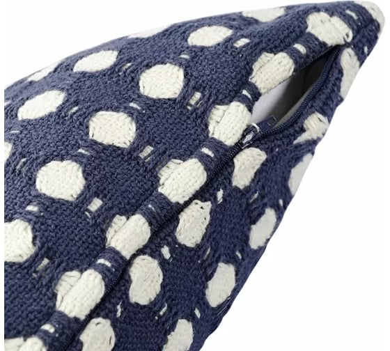Чехол на подушку Tkano из хлопка, Polka dots, темно-синего цвета, коллекция Essential, 40x60 см TK23-CC0008