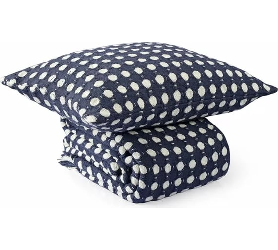 Чехол на подушку Tkano из хлопка, Polka dots, темно-синего цвета, коллекция Essential, 40x60 см TK23-CC0008