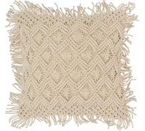 Чехол на подушку Tkano макраме с бахромой, бежевого цвета, коллекция Ethnic, 45x45 см TK21-CC0014