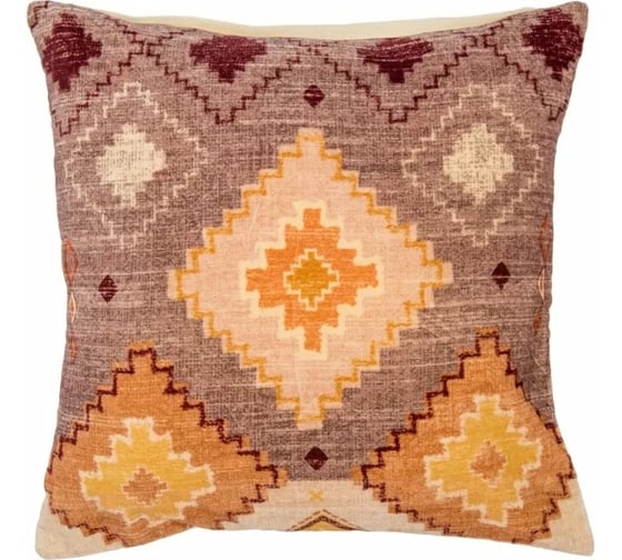 Чехол на подушку Tkano из хлопкового бархата, с этническим орнаментом, цвета лаванды, коллекция Ethnic, 45х45 см TK21-CC0016 1