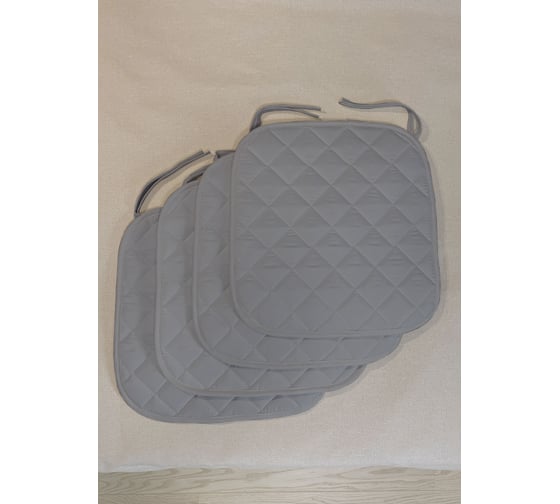 Комплект подушек на стул ТЕКСТИЛЬ Микрофибра 35x38 - 4 шт серый 37480
