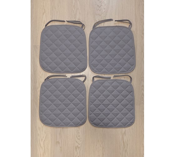 Комплект подушек на стул ТЕКСТИЛЬ Микрофибра 35x38 - 4 шт серый 37480