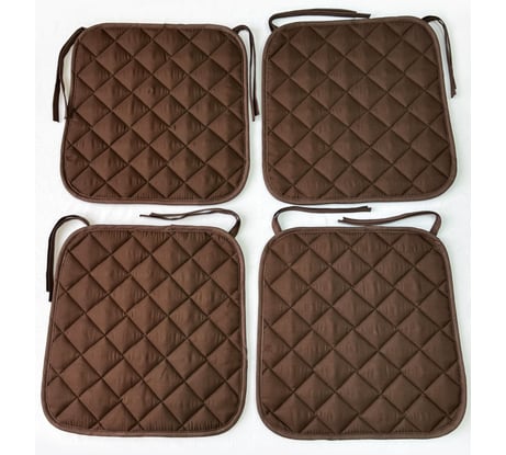 Комплект подушек на стул ТЕКСТИЛЬ Микрофибра 35x38 - 4 шт коричневый 37589