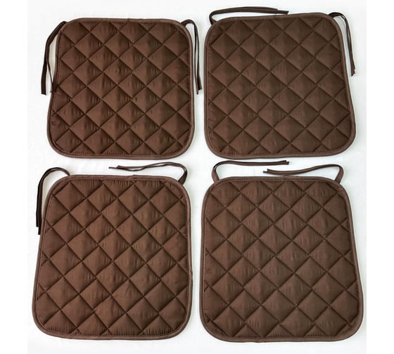 Комплект подушек на стул ТЕКСТИЛЬ Микрофибра 35x38 - 4 шт коричневый 37589