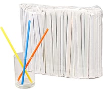 Соломка-трубочка для коктейля ALMIN высота 210, диаметр 7 мм 250 шт в упаковке прямая разноцветный полипропилен в индивидуальной упаковке 1//20 ПС-030033