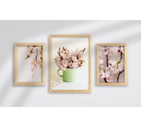Набор постеров в раме Прекрасная сакура из 3 шт., дерево Симфония ПРН-167