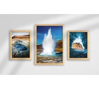 Набор постеров в раме Мощь природы из 3 шт., дерево Симфония ПРН-202