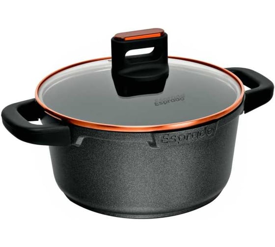 Кастрюля с крышкой Esprado 4,5 л, литой алюминий, бронзовый обод, 24 см, durata DRTT24BE101