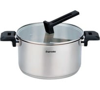 Кастрюля с крышкой Esprado 24x13 см, 5,6 л, нержавеющая сталь, plano PLAL24BE101