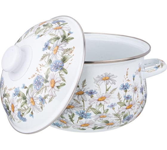 Кастрюля эмалированная Agness с эмал. крышкой серия , 2. 0 л, 18x11 см 934-631
