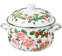 Кастрюля эмалированная Agness с эмал. крышкой серия "шиповник", 3. 6 л, 22x13 см 934-573