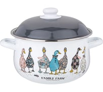 Кастрюля эмалированная Agness с эмал. крышкой серия "family farm", 3. 6 л, 22x13 см 934-623