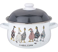 Кастрюля эмалированная Agness с эмал. крышкой серия "family farm", 2. 8 л, 20x12 см 934-622