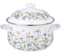 Кастрюля эмалированная Agness с эмал. крышкой серия , 2. 8 л, 20x12 см 934-632
