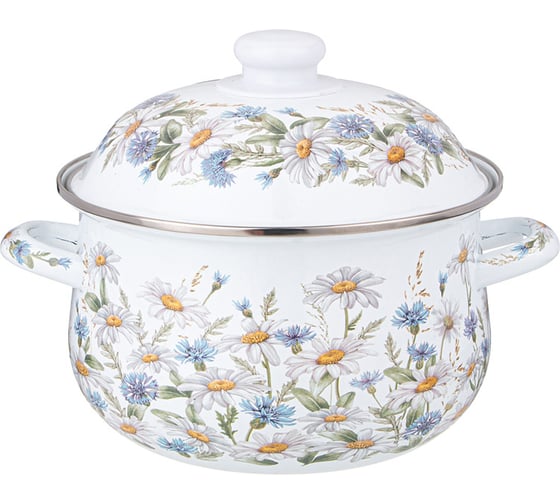 Кастрюля эмалированная Agness с эмал. крышкой серия , 2. 8 л, 20x12 см 934-632 1