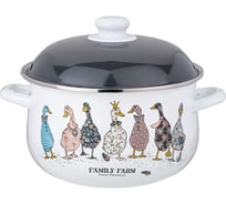 Кастрюля эмалированная Agness с эмал. крышкой серия "family farm", 5. 0 л, 24x14 см 934-624