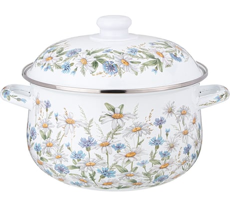 Кастрюля эмалированная Agness с эмал. крышкой серия , 5. 0 л, 24x14 см 934-634