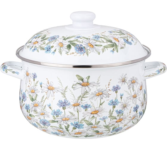 Кастрюля эмалированная Agness с эмал. крышкой серия , 5. 0 л, 24x14 см 934-634