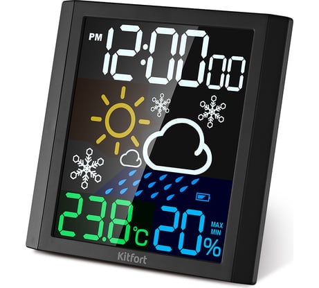 Часы с термометром и гигрометром KITFORT КТ-3385