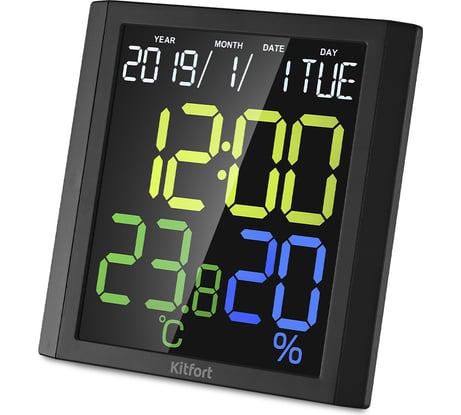 Часы с термометром и гигрометром KITFORT КТ-3389
