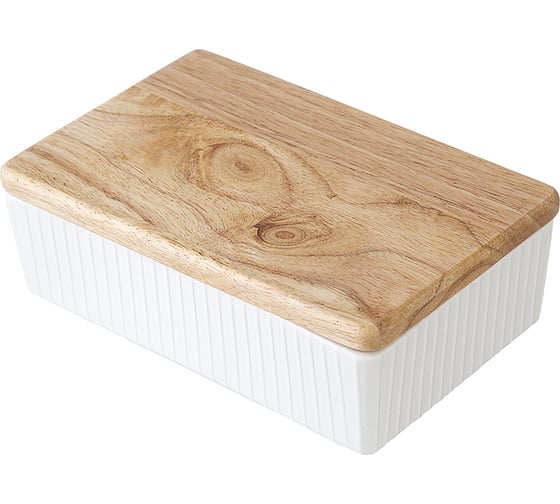 Масленка с крышкой из каучукового дерева Liberty Jones Soft Ripples, Dual Glazing LJ000020