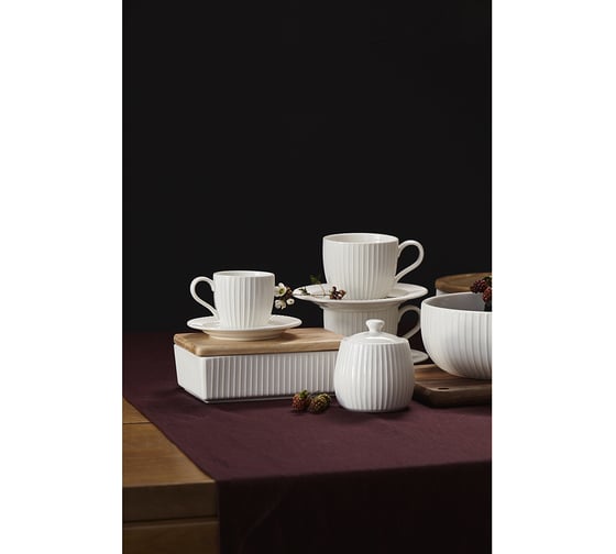 Масленка с крышкой из каучукового дерева Liberty Jones Soft Ripples, Dual Glazing LJ000020