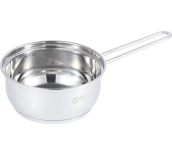 Ковш GIPFEL SOFIA 1,1л, со стеклянной крышкой, с индукционным капсульным дном. Материал: нерж. сталь 18/10. Толщина: 0,5мм 2315