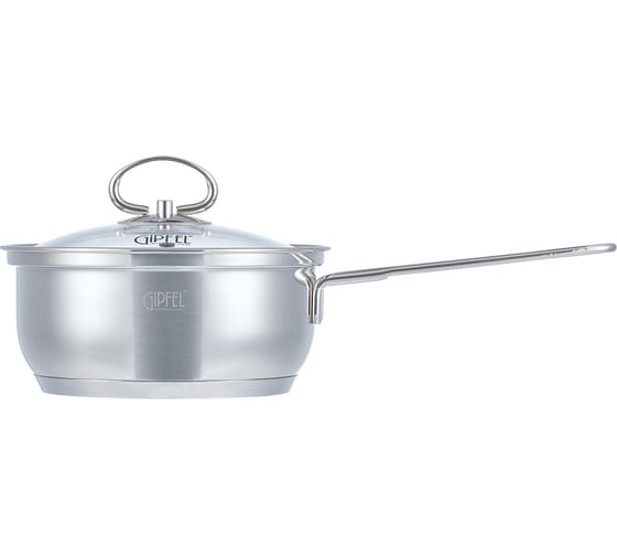 Ковш GIPFEL SOFIA 1,1л, со стеклянной крышкой, с индукционным капсульным дном. Материал: нерж. сталь 18/10. Толщина: 0,5мм 2315