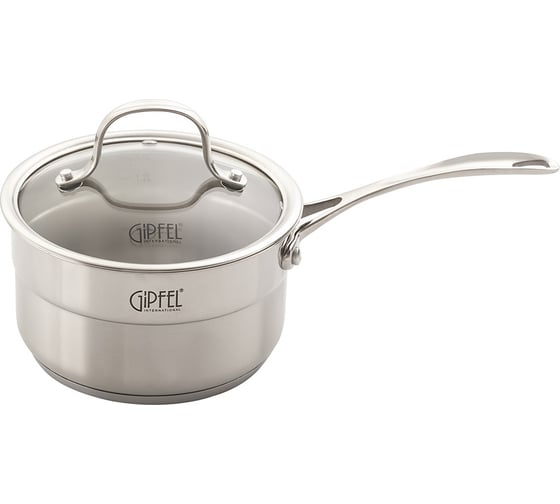 Ковш GIPFEL GALA 16x9см/1,5 л со стеклянной крышкой, с индукционным капсульным дном. Материал: нерж. сталь 18/10. Толщина: 0,7мм / 4мм 1271