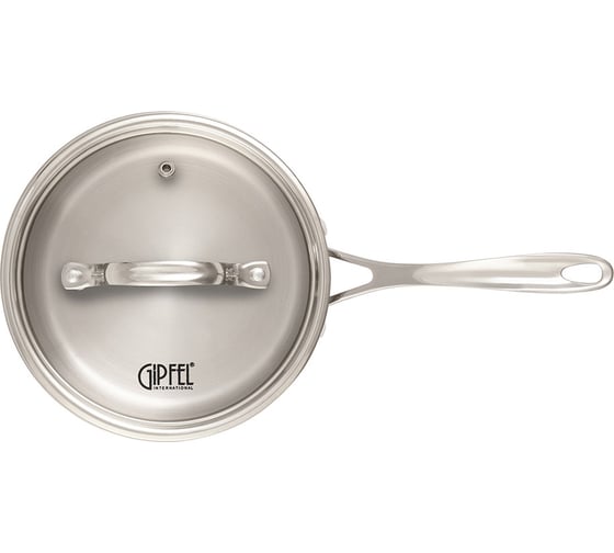 Ковш GIPFEL GALA 16x9см/1,5 л со стеклянной крышкой, с индукционным капсульным дном. Материал: нерж. сталь 18/10. Толщина: 0,7мм / 4мм 1271