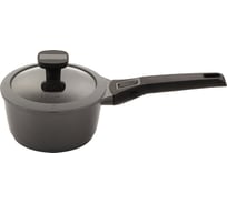 Ковш GIPFEL BATISTA 16x8,5см/1,4л из литого алюминия с индукционным дном, с 3-слойным антипригарным гранитным покрытием Ilag Ultimate, cо съемной ручкой, со стеклянной крышкой. Толщина: 2,0/4,5мм 2687
