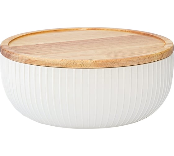 Салатник с крышкой из каучукового дерева Liberty Jones Soft Ripples Dual Glazing, диаметр 22 см LJ000017