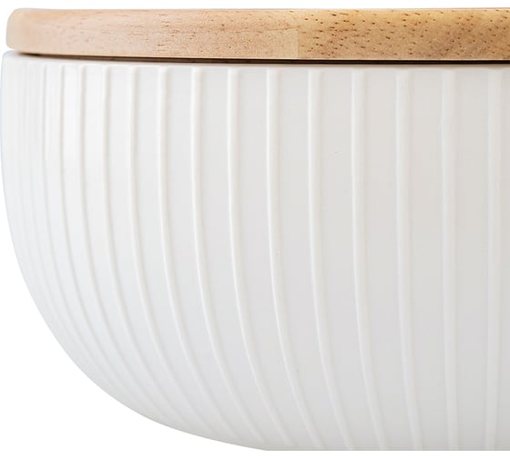 Салатник с крышкой из каучукового дерева Liberty Jones Soft Ripples Dual Glazing, диаметр 22 см LJ000017