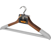 Набор деревянных, флокированных вешалок Leonord цвет темно-коричневый, 3 шт. 107909