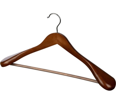 Костюмная вешалка с широкими плечами и перекладиной Рыжий кот с ПВХ покрытием, темно-коричневый 107914