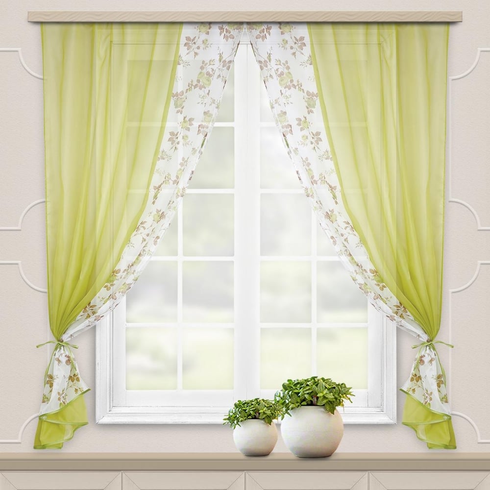 Комплект штор для кухни Witerra Арина зеленый - выгодная цена, отзывы ...