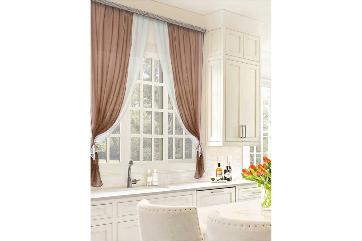Комплект штор для кухни Witerra Лидия 250x160 какао - выгодная цена ...