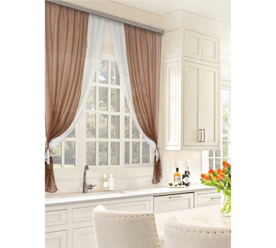 Комплект штор для кухни Witerra Лидия 250x160 какао 1