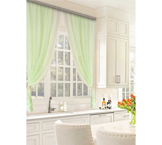 Комплект штор для кухни Witerra Лидия 250x160 зеленый 1